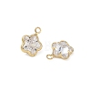 Brass Pave Clear Cubic Zirconia Charms CU-CBAD360-03G-02-2