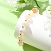 Natural Cherry Blossom Agate & Brass Beads Stretch Bracelets for Women BJEW-JB13831-1