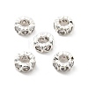 Brass Micro Pave Clear Cubic Zirconia Beads KK-R216-20S-1