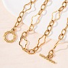 11MM 304 Stainless Steel Cross Link Chain Necklaces with OT Clasps for Men Women NJEW-P355-01C-G-3
