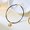 Bohemian Zinc Alloy Enamel with Crystal Rhinestone Sun Pendant Necklaces FS-WG8769D-02-2