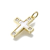 Brass Micro Pave Clear Cubic Zirconia Pendants KK-V010-10G-02-2