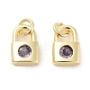 Brass Micro Pave Cubic Zirconia Charms KK-C051-13G-04-1