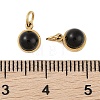 Ion Plating(IP) Natural Black Onyx(Dyed & Heated) Half Round Charms with Jump Ring STAS-A097-05G-10-3