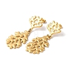 Leaf Ion Plating(IP) 304 Stainless Steel Stud Earrings for Women EJEW-L287-013G-1