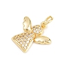 Brass Micro Pave Cubic Zirconia Pendants KK-F938-38G-02-2