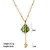 Brass Cubic Zirconia with Enamel Easter Egg Openable Bead Cage Pendant Necklaces FS-WGEA154-01-1