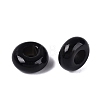 Natural Obsidian European Beads G-Q602-04M-2