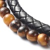 Natural Mixed Stone Round Beads Multi-strand Bracelets BJEW-JB06571-8