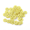 Flat Round Handmade Polymer Clay Beads CLAY-R067-8.0mm-22-4