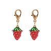 Brass Enamel Pendant Decorations HJEW-YW00573-04-1