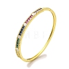 Colorful Cubic Zirconia Rectangle Hinged Bangle BJEW-A136-08G-3