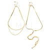 2Pcs 2 Styles Brass Flat Snake Chains Double Layer Necklaces Set NJEW-P289-11G-2