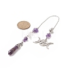 Natural Amethyst Pointed Dowsing Pendulums PALLOY-JF02009-03-2