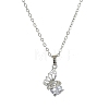 Crystal Rhinestone Butterfly Pendant Necklace with Cable Chains NJEW-FZ00018-5