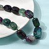 Dyed Natural Agate Cuboid Graduated Beaded Necklaces with Alloy Clasps NJEW-C113-01F-2