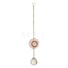 Glass Flower Hanging Suncatchers HJEW-P018-F05-3