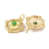 Rack Plating Brass Micro Pave Clear Cubic Zirconia Pendant X-KK-K367-13G-2