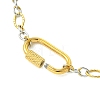 5MM Two Tone 304 Stainless Steel Textured Figaro Chain Necklaces NJEW-JN06466-02-4