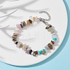 Natural & Synthetic Mixed Gemstone Chips Beaded Bracelet BJEW-JB09686-07-4