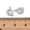 Initial Letter Brass Micro Pave Cubic Zirconia Pendants ZIRC-F008-Q-3