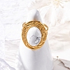 Oval Natural Howlite Finger Rings RJEW-M063-01G-10-4