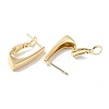 Rectangle Brass Hoop Earring for Women EJEW-U008-03G-2