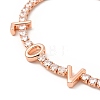 Cubic Zirconia Chain Bracelet BJEW-A132-25RG-2