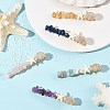 5Pcs 5 Styles Synthetic Turquoise & Natural Rose Quartz & Flower Amazonite & Lapis Lazuli & Amethyst & Topaz Jade Chip Alligator Hair Clips PHAR-TA000010-1