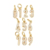 Brass Micro Pave Clear Cubic Zirconia Pendants KK-I478-01G-1