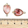 Cherry Quartz Glass Faceted Teardrop Connector Charms G-B081-03G-02-3