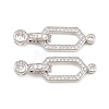 Brass Micro Pave Clear Cubic Zirconia Fold Over Clasps KK-U059-69P-1