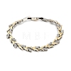 Brass Micro Pave Clear Cubic Zirconia Wheat Link Chain Bracelets for Women BJEW-B145-01-2