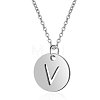 Non-Tarnish 201 Stainless Steel Initial Pendants Necklaces NJEW-S069-TN507-V-1