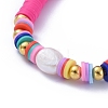 Handmade Polymer Clay Heishi Beads Stretch Bracelets BJEW-JB05089-04-2