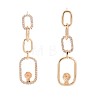 Brass Micro Pave Clear Cubic Zirconia Stud Earring Findings KK-S364-149-2