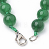 10MM Round Dyed Natural White Jade Beaded Necklaces NJEW-S404-18-01-3