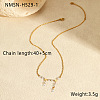 304 Stainless Steel Star Pendant Necklaces with Teardrop Clear Cubic Zirconia Tassel for Women WG97116-01-2