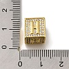 Brass Cubic Zirconia Beads KK-Q818-01H-G-3