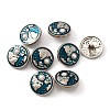 1-Hole Alloy Enamel Shank Buttons BUTT-WH0015-57A-1