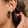 304 Stainless Steel with Glass Stud Earrings for Women SA-CBA8C9C-03G-1