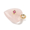 Natural Rose Quartz Pendants G-P585-03G-09-2