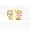 Brass Micro Pave Clear Cubic Zirconia Cuff Earrings EJEW-F370-31G-5