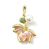 Brass Enamel Pendants PALLOY-JF05281-1