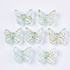 Transparent Spray Painted Glass Charms GLAA-N035-08A-B06-1