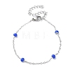 304 Stainless Steel Cable Chain Bracelet with Enamel Rondelle Beaded BJEW-G683-02P-2
