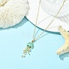 Summer Beach Alloy Enamel Sea Animal Pendant Brass Cable Chain Necklaces NJEW-JN06635-01-1