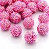 Chunky Resin Rhinestone Bubblegum Ball Beads RESI-S256-22mm-SAB6-2