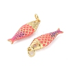 Brass Enamel Pendants KK-B148-14G-03-2