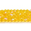 Transparent Electroplate Glass Beads Strands EGLA-A039-T6mm-L22-1